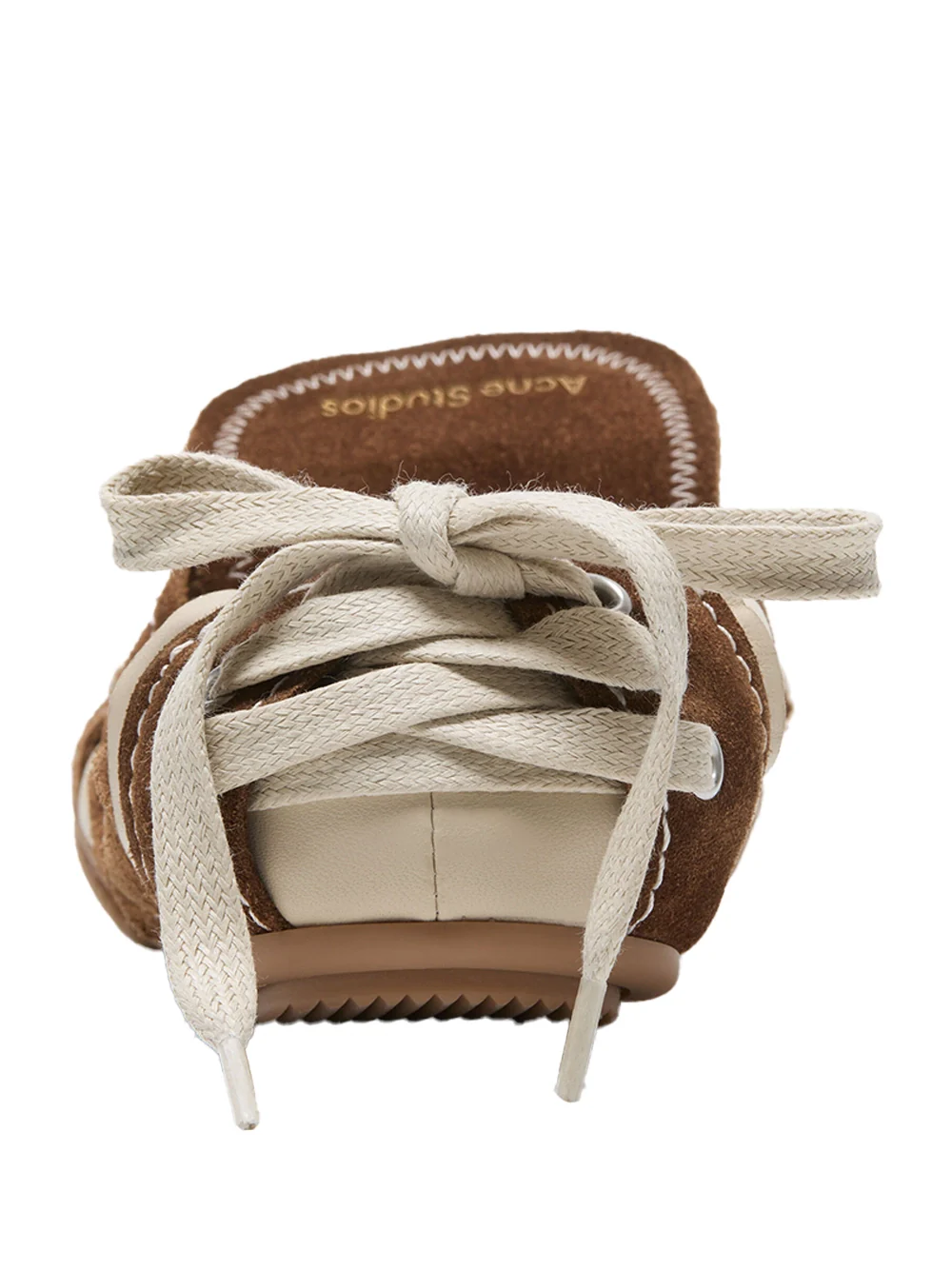 Acne Studios Women Suede Lace-Up Shoes Off White/Brown - Image 3